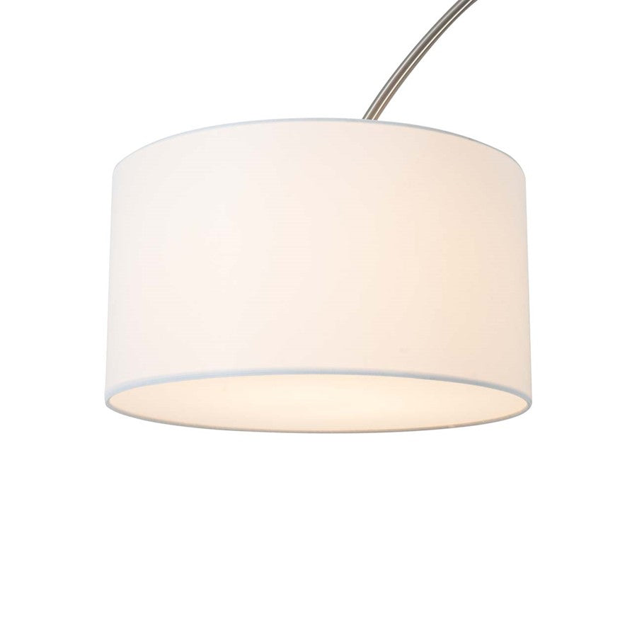 Nova California Palos Verdes 82in Arc Floor Lamp | Mid-Century Wood Base and Linen Shade | Living Room & Home Office | 2600 Lumens | Model 217720BN