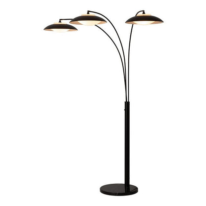 Nova California Saucer 6-Light Arc Floor Lamp | Contemporary Matte Black Steel Shades | Living Room & Lounge | 68 x 18 x 92 in | Model 2310501MB