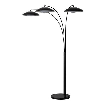 Nova California Saucer 6-Light Arc Floor Lamp | Contemporary Matte Black Steel Shades | Living Room & Lounge | 68 x 18 x 92 in | Model 2310501MB