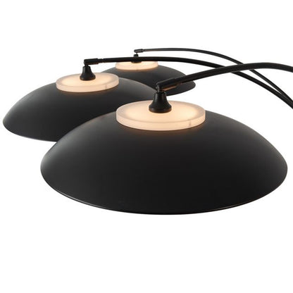 Nova California Saucer 6-Light Arc Floor Lamp | Contemporary Matte Black Steel Shades | Living Room & Lounge | 68 x 18 x 92 in | Model 2310501MB
