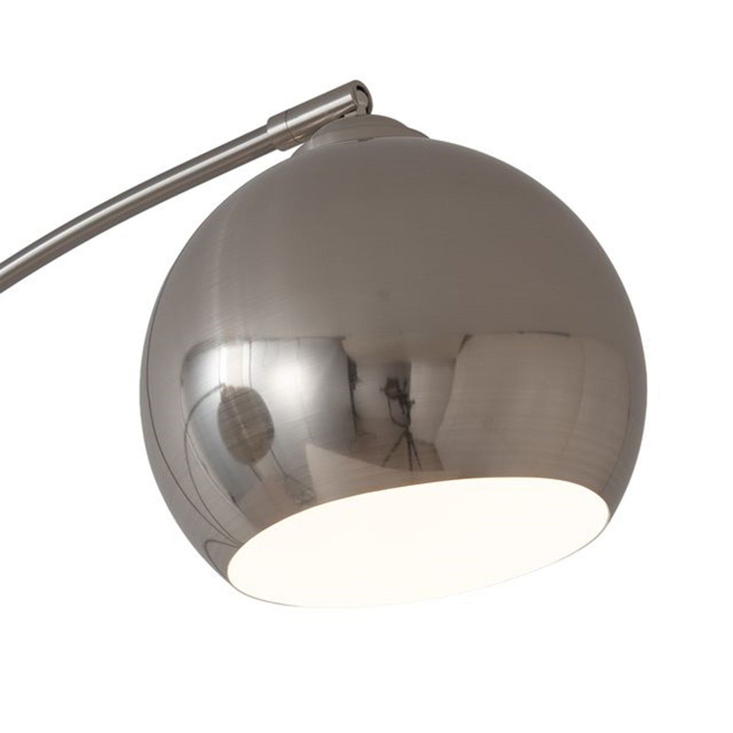 Nova California Triplet 40in 3-Light Arc Floor Lamp | Mid-Century Satin Nickel Iron Shade | Living Room & Reading | 85 in H | Model 2310800SN