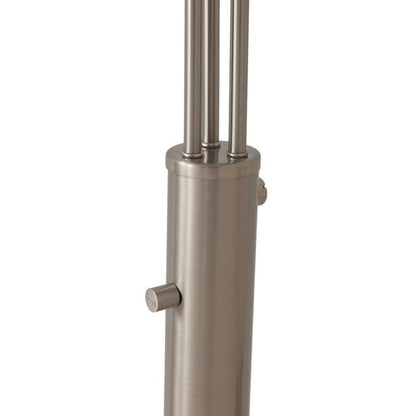 Nova California Triplet 40in 3-Light Arc Floor Lamp | Mid-Century Satin Nickel Iron Shade | Living Room & Reading | 85 in H | Model 2310800SN