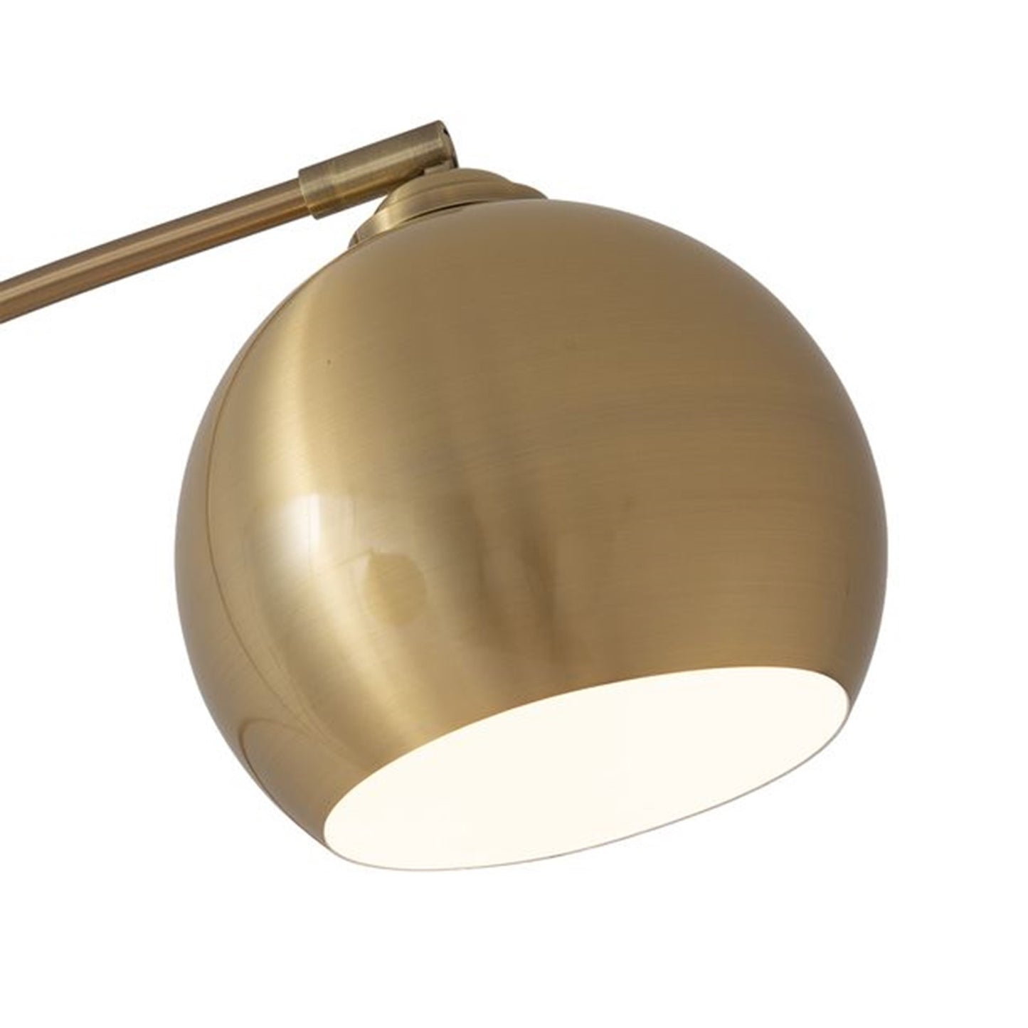 Nova California Triplet 40in 3-Light Arc Floor Lamp | Mid-Century White/Brass Iron Shade | Living Room & Reading | 85 in H | Model 2310800WB