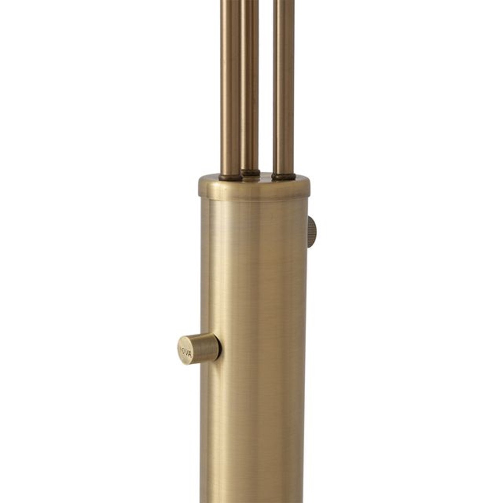 Nova California Triplet 40in 3-Light Arc Floor Lamp | Mid-Century White/Brass Iron Shade | Living Room & Reading | 85 in H | Model 2310800WB