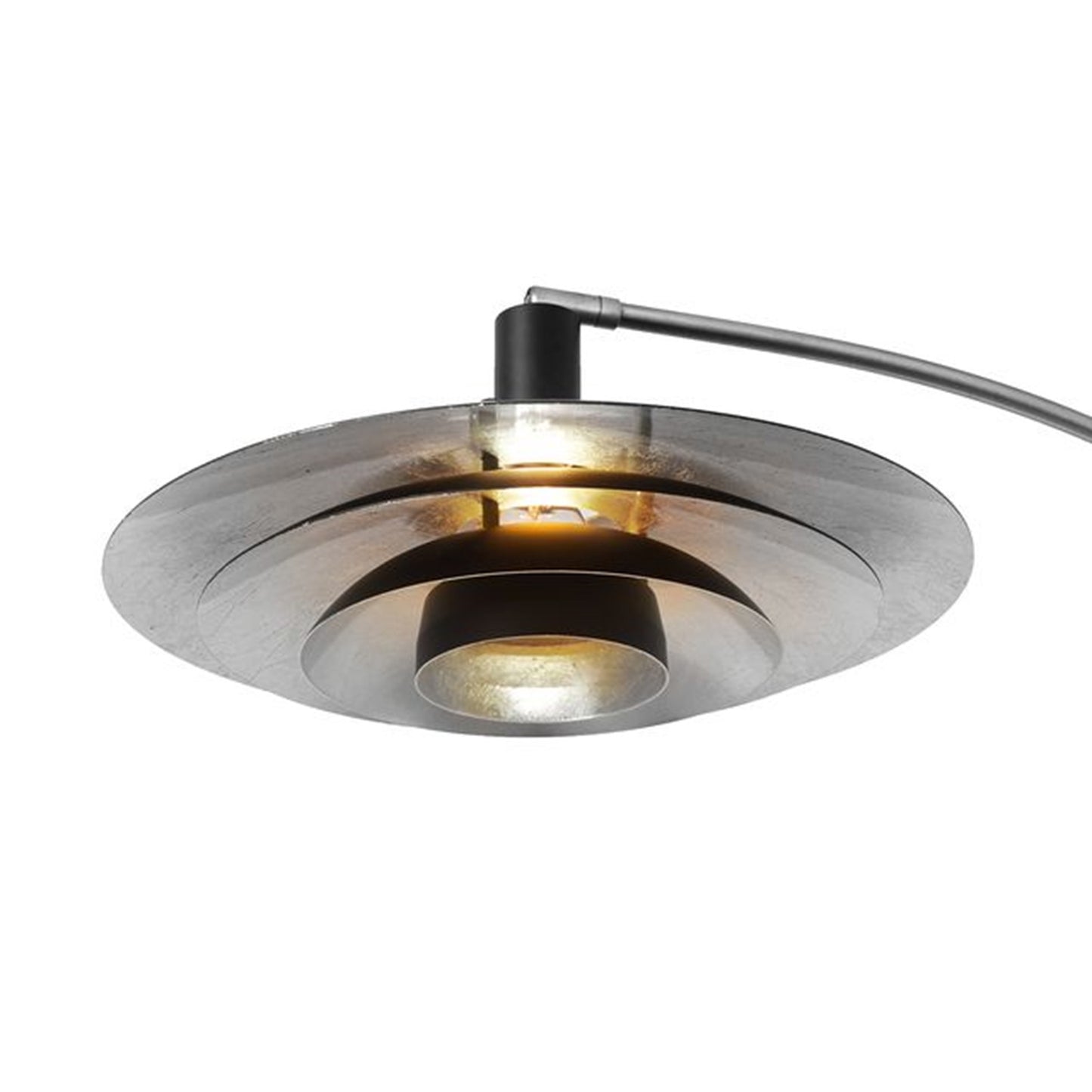 Nova California Rancho Mirage 3-Light Arc Floor Lamp | Mid-Century Antique Nickel and Matte Black Aluminum Shades | Living Room & | Model 2310824SN