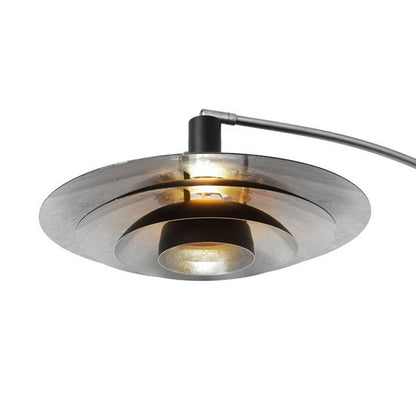Nova California Rancho Mirage 3-Light Arc Floor Lamp | Mid-Century Antique Nickel and Matte Black Aluminum Shades | Living Room & | Model 2310824SN