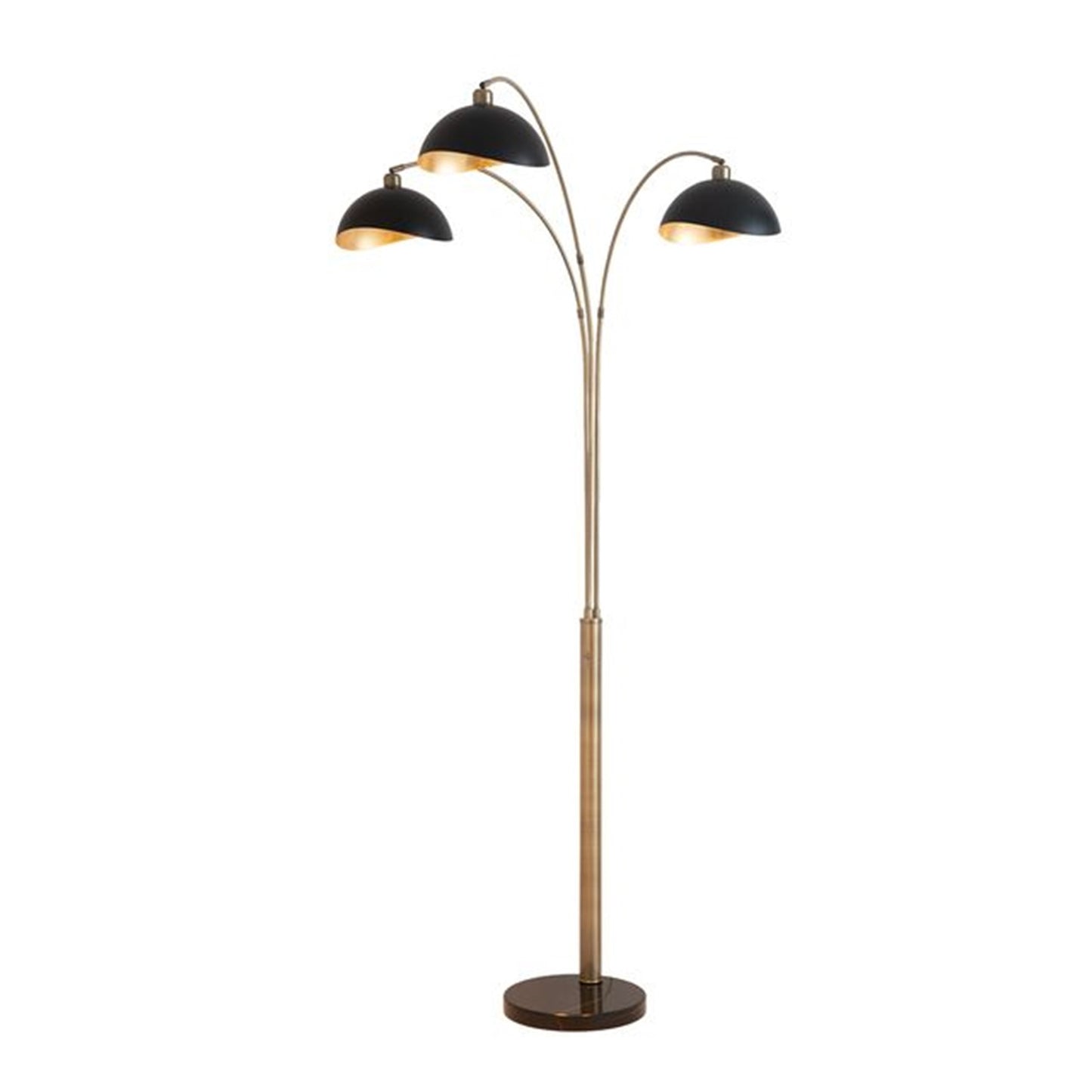Nova California Luna Bella 72in 3-Light Arc Floor Lamp | Industrial Weathered Brass and Gold Leaf Metal | Living Room & Reading Nook | Model 2311017