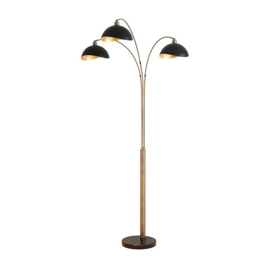 Nova California Luna Bella 72in 3-Light Arc Floor Lamp | Industrial Weathered Brass and Gold Leaf Metal | Living Room & Reading Nook | Model 2311017