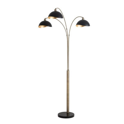 Nova California Luna Bella 72in 3-Light Arc Floor Lamp | Industrial Weathered Brass and Gold Leaf Metal | Living Room & Reading Nook | Model 2311017