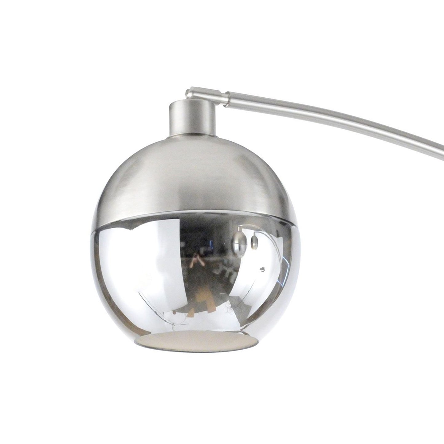 Nova California Orson 3-Light Arc Floor Lamp | Modern Matte Black and Brushed Nickel Glass | Living Room & Den Overhead Light | 84 in | Model 2311062
