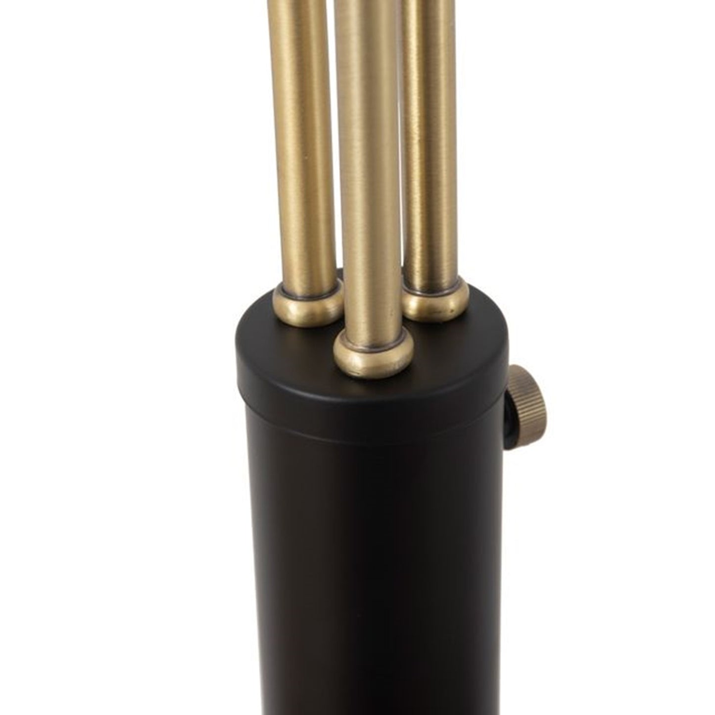 Nova California Culver 86in 3-Light Arc Floor Lamp | Modern Matte Black and Weathered Brass Steel | Living Room & Den Overhead | Model 2311589MB