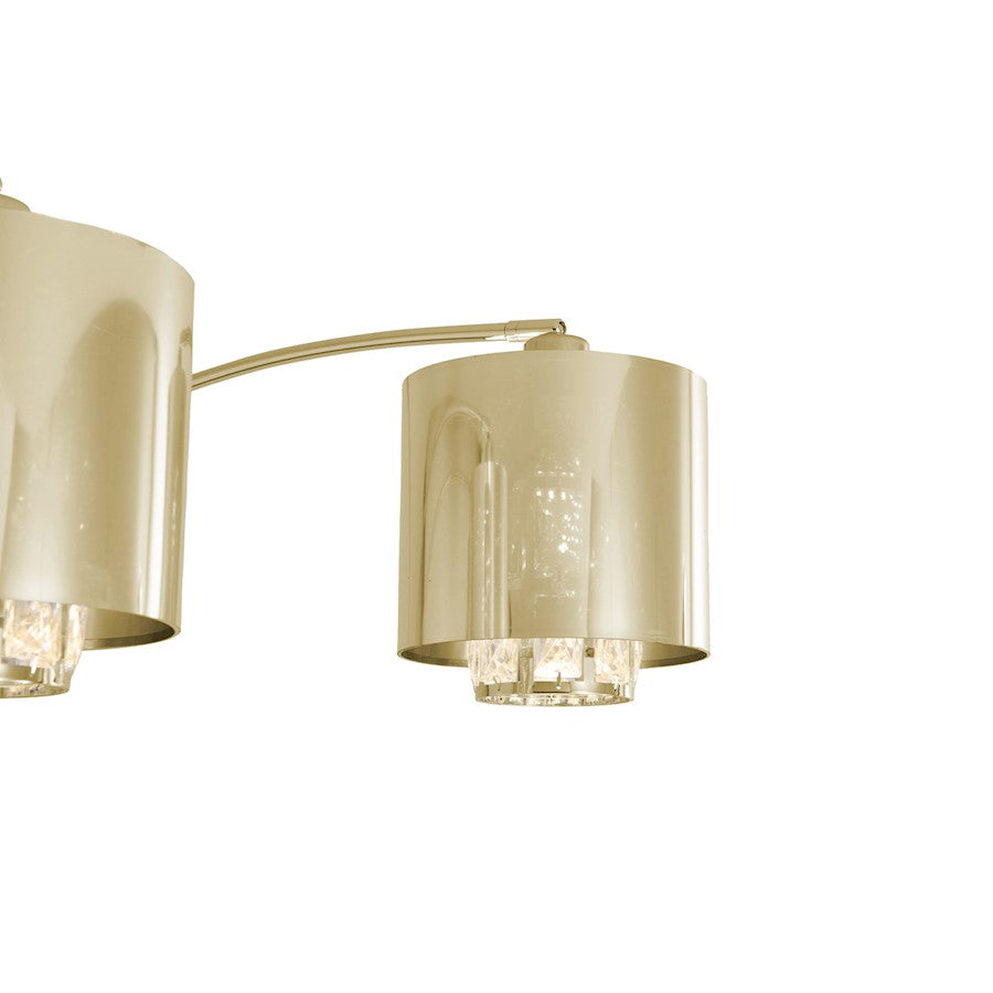 Nova California Marilyn 90in 3-Light Arc Floor Lamp | Glam Weathered Brass and Crystal Shade | Living Room & Bedroom | 51 x 48 x 90 in | Model 23263WB