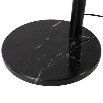 Nova California Amarillo 84in 3-Light Arc Floor Lamp | Mid-Century Matte Black and White Organza | Living Room | 48 x 36 x 84 in | Model 234349BN