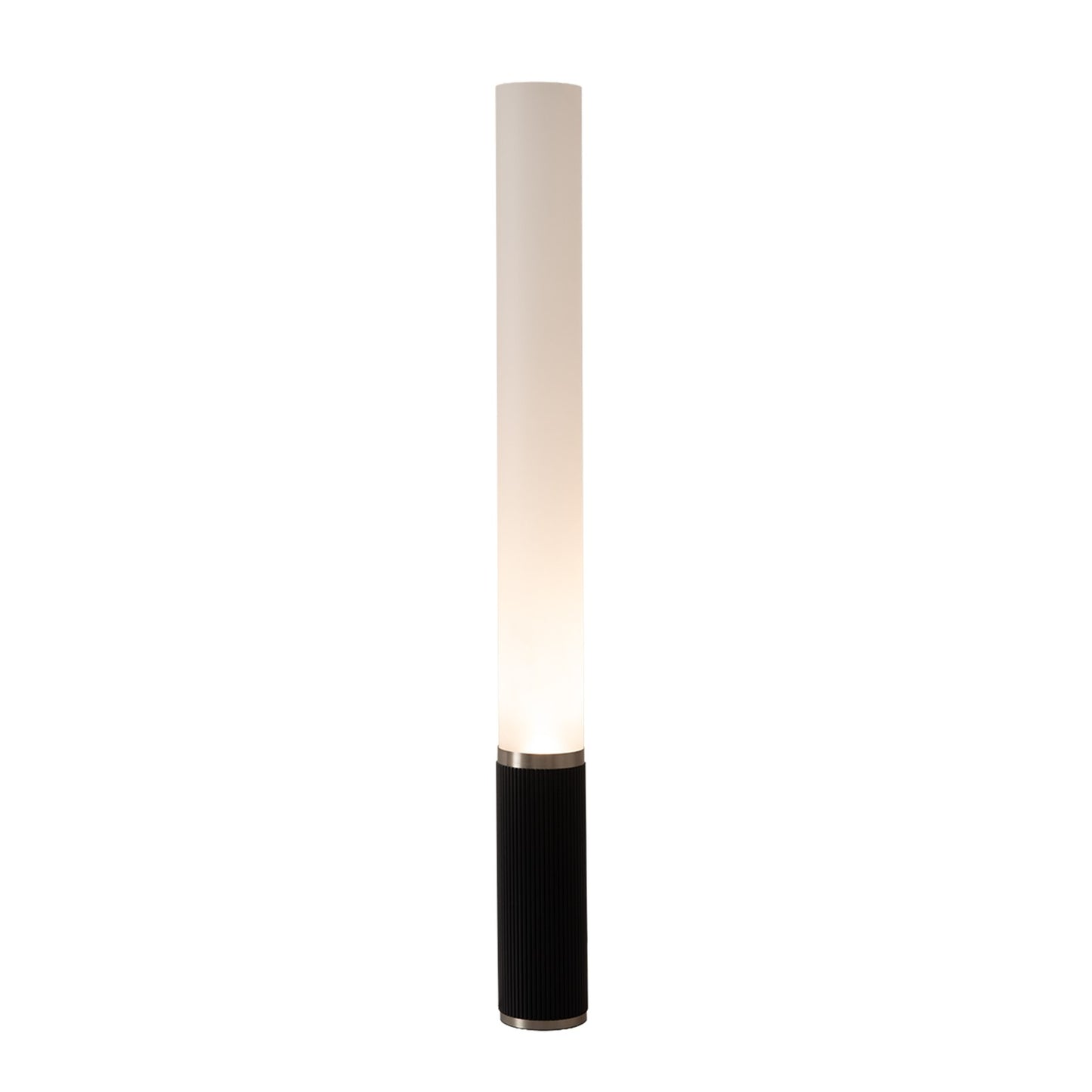 Nova California Tambo Cylindro 60in 1-Light Floor Lamp | Mid-Century Black Oak and White Acrylic | Living Room & Reading Corner | Model 2710799BO