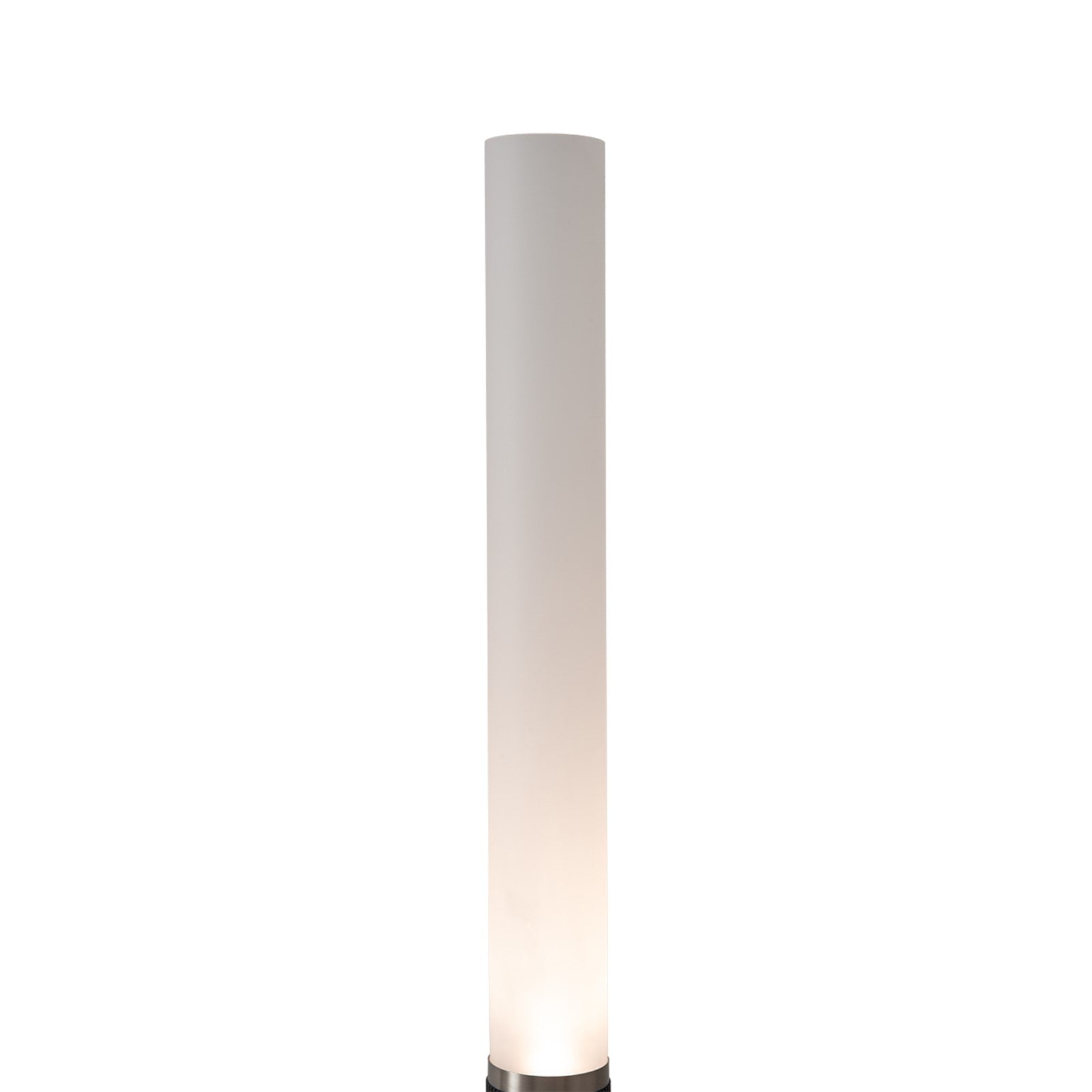 Nova California Tambo Cylindro 60in 1-Light Floor Lamp | Mid-Century Black Oak and White Acrylic | Living Room & Reading Corner | Model 2710799BO