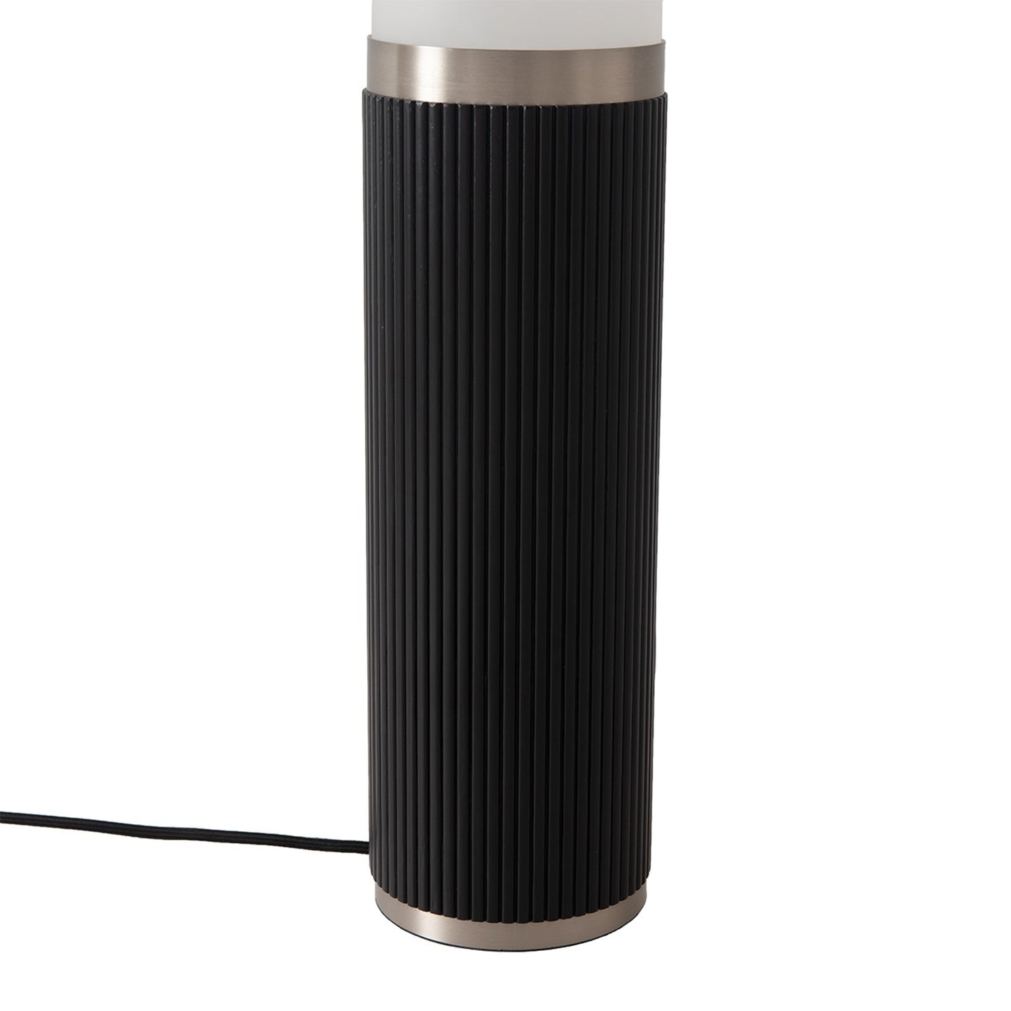 Nova California Tambo Cylindro 60in 1-Light Floor Lamp | Mid-Century Black Oak and White Acrylic | Living Room & Reading Corner | Model 2710799BO