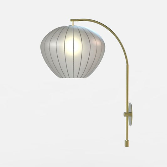 Nova California Bloom Plug-in Wall Sconce | Contemporary Weathered Brass and White Satin Steel Shade | Bedroom & Reading Nook | Model 3010799WB