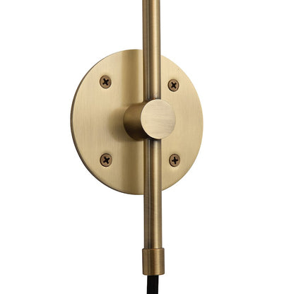 Nova California Rancho Mirage 1-Light Wall Sconce | Mid-Century Modern Matte Black and Weathered Brass Steel | Bedroom & Hallway | Model 3010824MB