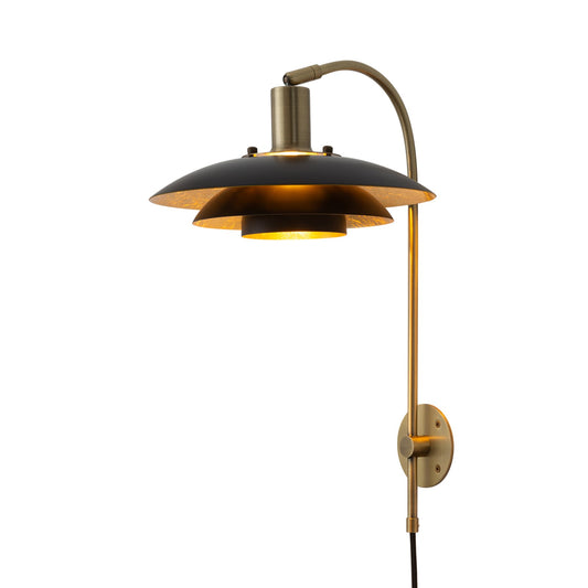 Nova California Rancho Mirage 20in Wall Sconce | Mid-Century Weathered Brass and Matte Black Steel | Living Room & Bedroom | Model 3010824WB