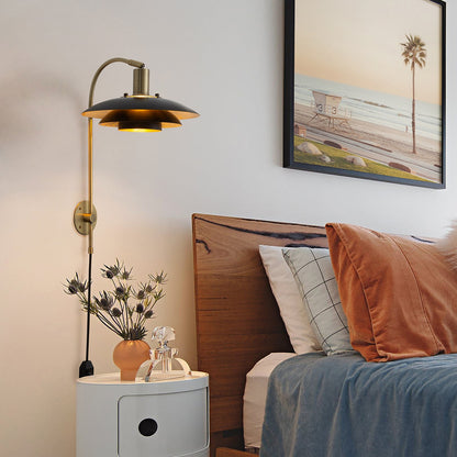 Nova California Rancho Mirage 20in Wall Sconce | Mid-Century Weathered Brass and Matte Black Steel | Living Room & Bedroom | Model 3010824WB