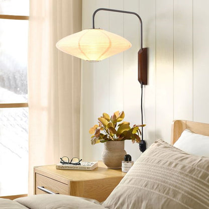 Nova California Roswell 1-Light Wall Sconce | Mid-Century Matte Black and White Linen | Bedroom & Living Room Accent | Model 3010833MB