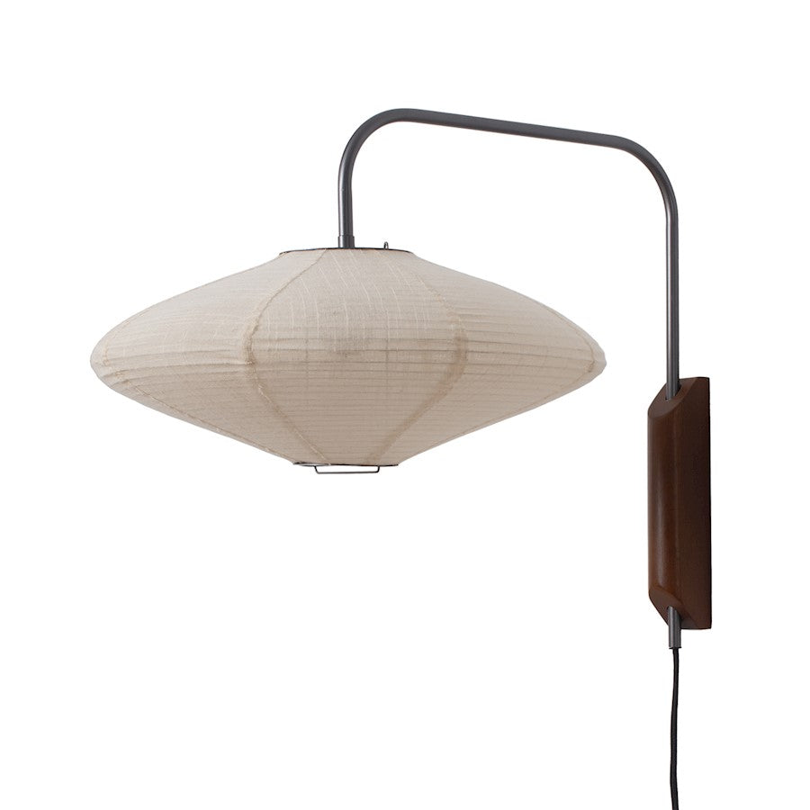 Nova California Roswell 1-Light Wall Sconce | Mid-Century Matte Black and White Linen | Bedroom & Living Room Accent | Model 3010833MB