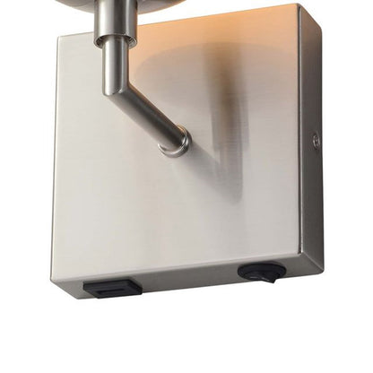 Nova California Globe 10in 1-Light Wall Sconce | Modern Satin Nickel and Opal White Glass | Bedside & Hallway | 800 Lumens, 2700K | Model 301085SN