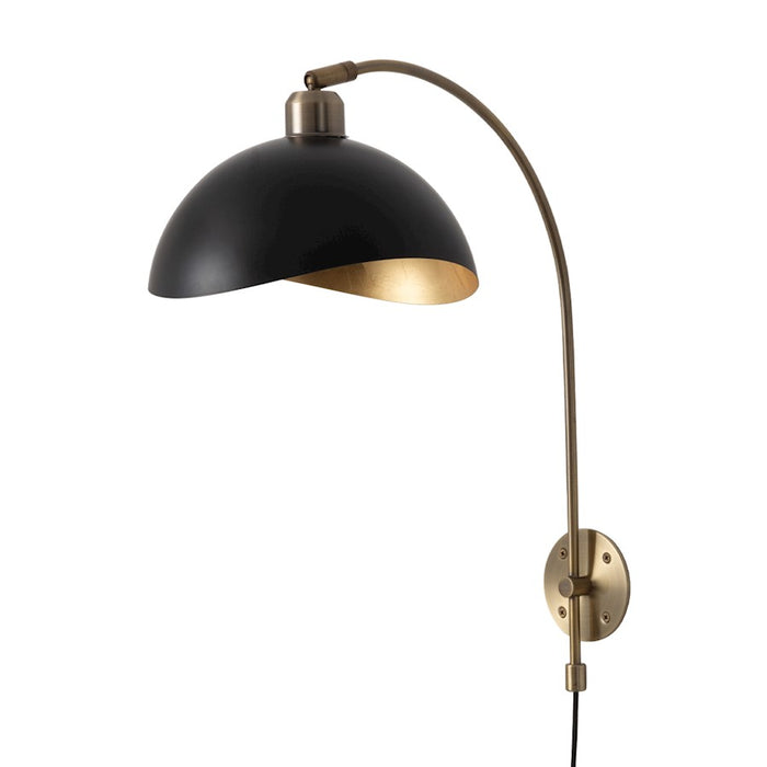 Nova California Luna Bella 1 Light Wall Sconce, Black/Brass/Gold