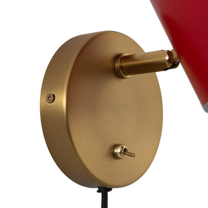 Nova California Culver 1-Light Wall Sconce | Mid-Century Crimson Steel | Bedroom & Reading Nook Accent | 11 x 7 x 7 in | Model 3011589R