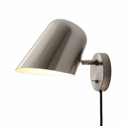 Nova California Culver 7in 1-Light Wall Sconce | Mid-Century Satin Nickel Steel Shade | Bedroom & Study Hallway | 400 Lumens, 300K | Model 3011589SN