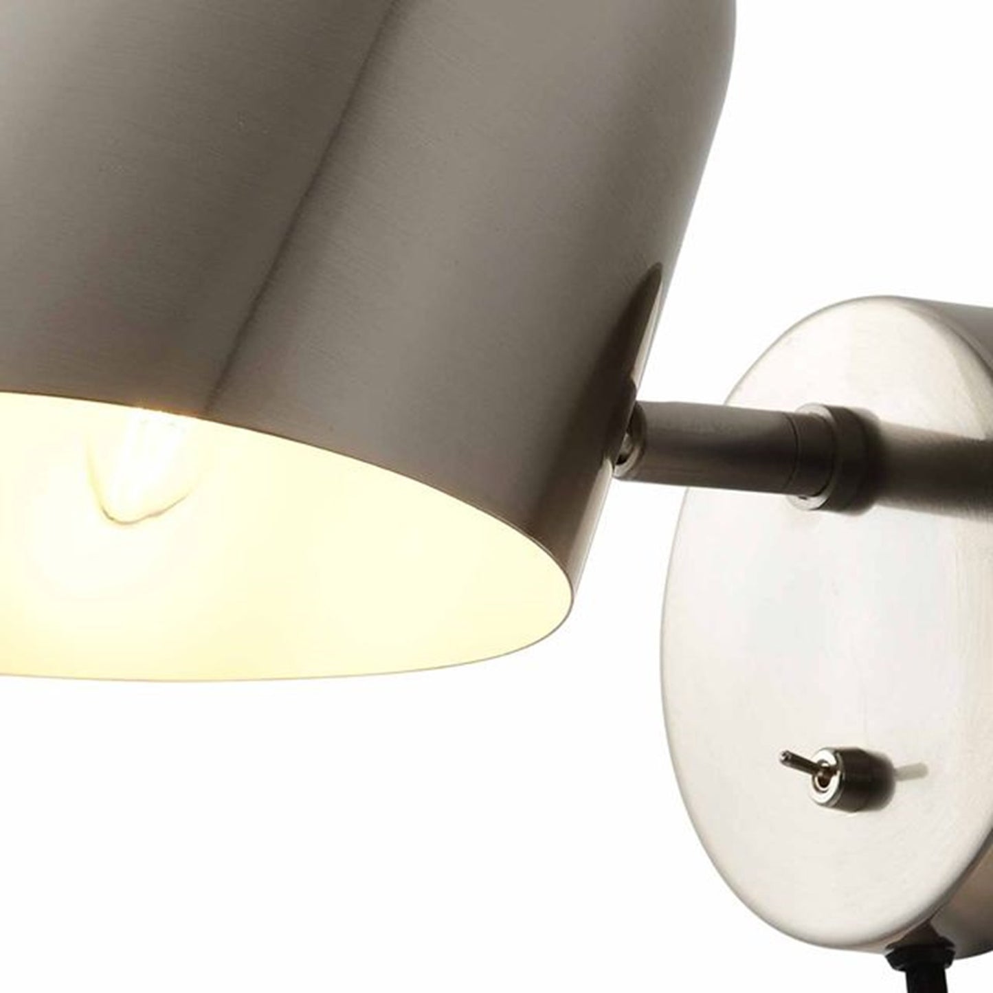 Nova California Culver 7in 1-Light Wall Sconce | Mid-Century Satin Nickel Steel Shade | Bedroom & Study Hallway | 400 Lumens, 300K | Model 3011589SN