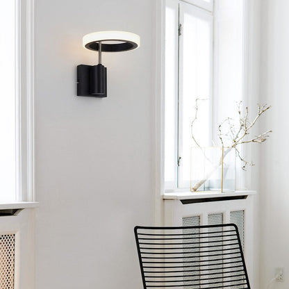 Nova California Aerial 9in 1-Light LED Wall Sconce | Contemporary Antique Nickel and Acrylic Shade | Hallway & Reading Nook | Model 3011627AN