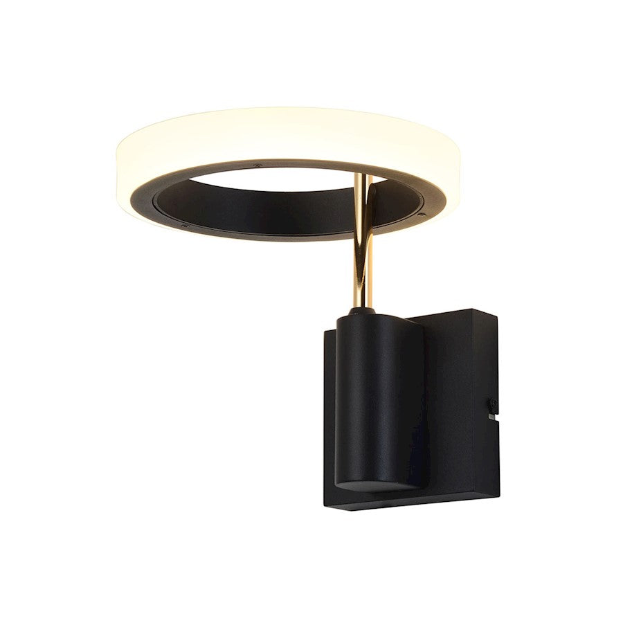 Nova California Aerial 9in 1-Light LED Wall Sconce | Contemporary Weathered Brass and Acrylic Shade | Hallway & Reading Nook | Model 3011627BR