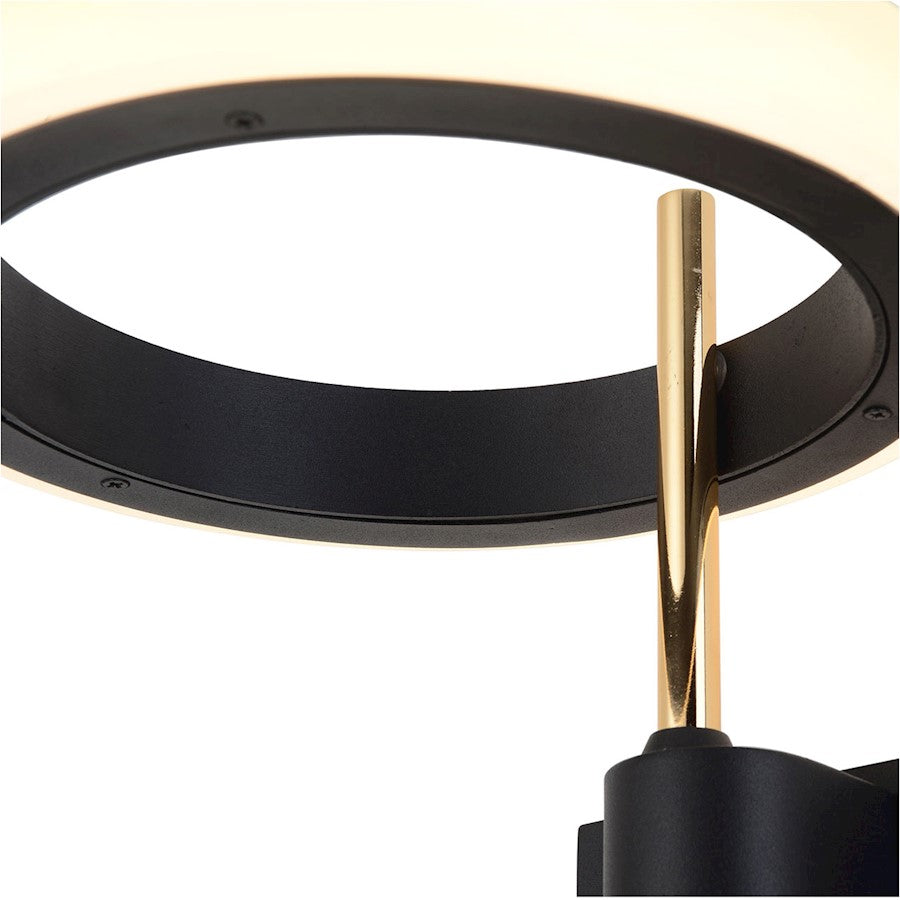 Nova California Aerial 9in 1-Light LED Wall Sconce | Contemporary Weathered Brass and Acrylic Shade | Hallway & Reading Nook | Model 3011627BR