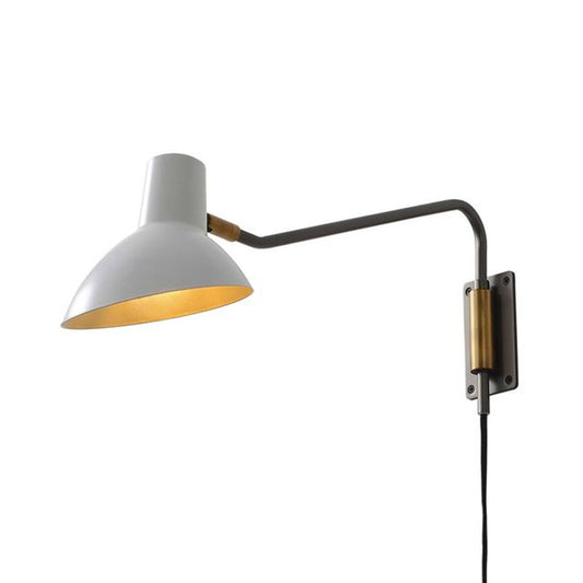 Nova California Swing 24in 1-Light Wall Sconce | Mid-Century Gunmetal White Steel | Bedroom & Reading Nook | 7 x 24 x 10 in | Model 3011631GMW
