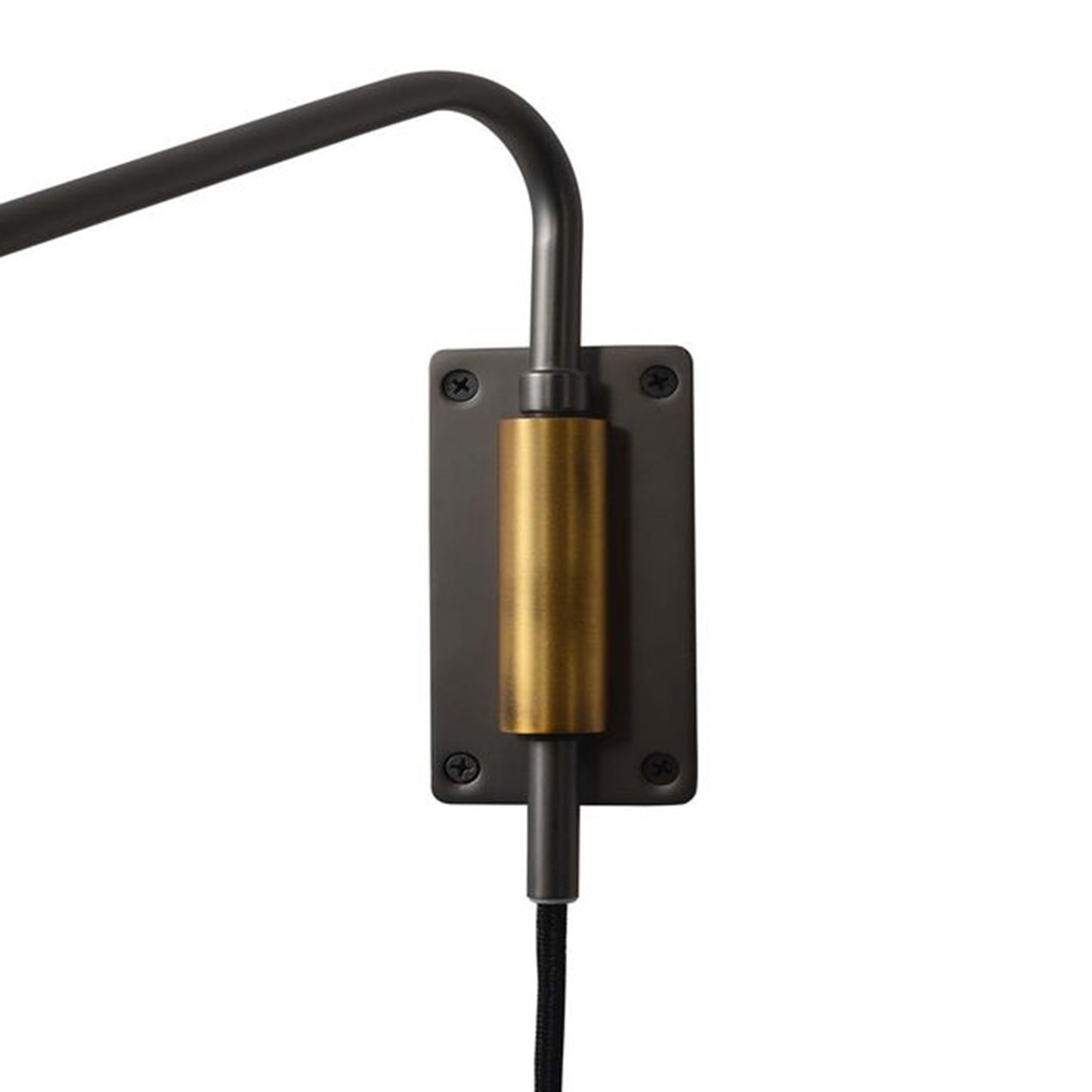 Nova California Swing 24in 1-Light Wall Sconce | Mid-Century Gunmetal White Steel | Bedroom & Reading Nook | 7 x 24 x 10 in | Model 3011631GMW