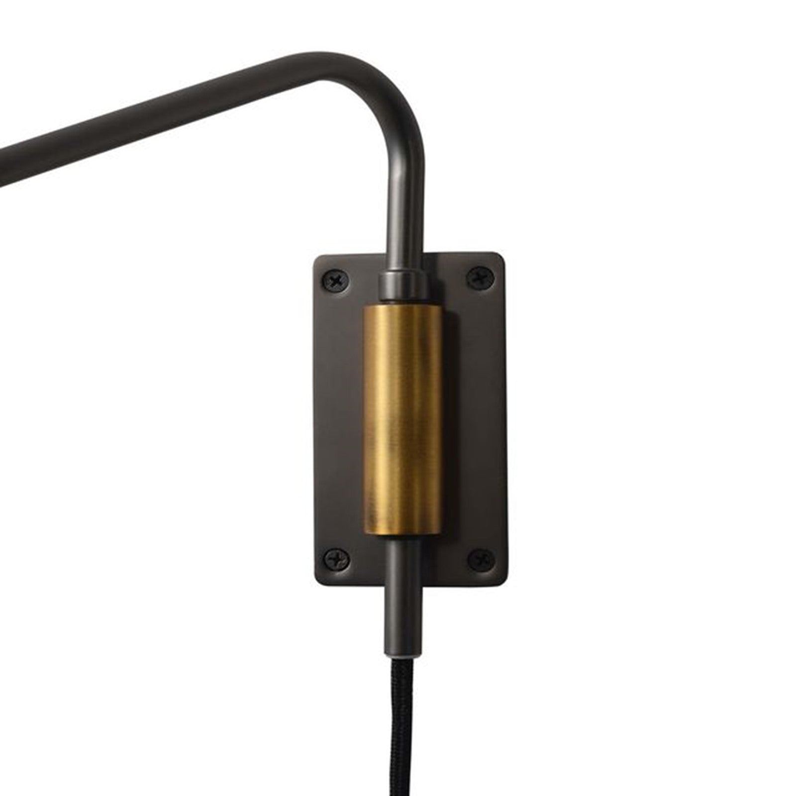 Nova California Swing 24in 1-Light Wall Sconce | Mid-Century Gunmetal White Steel | Bedroom & Reading Nook | 7 x 24 x 10 in | Model 3011631GMW