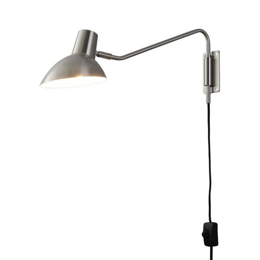 Nova California Swing 24in 1-Light Wall Sconce | Mid-Century Satin Nickel Steel | Bedroom & Reading Nook | 7 x 24 x 10 in | Model 3011631SN
