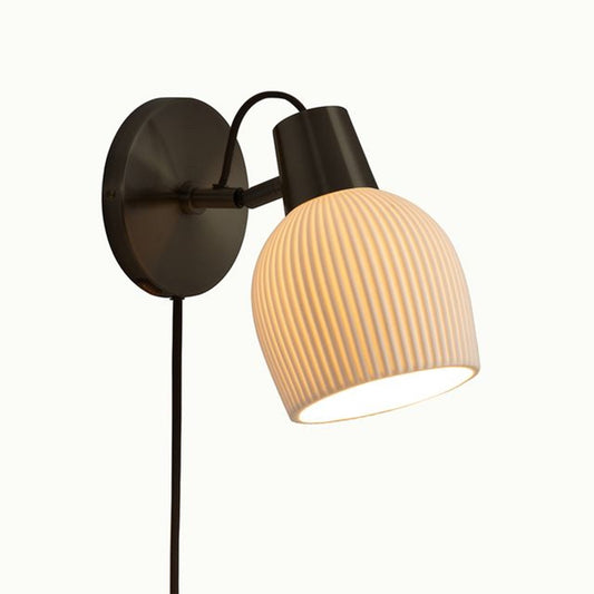 Nova California Petaluma 10in 1-Light Wall Sconce | Transitional Matte Black and Bone Porcelain | Bedroom & Hallway | Model 3011645MB