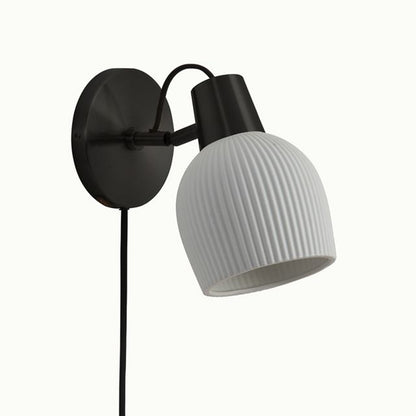Nova California Petaluma 10in 1-Light Wall Sconce | Transitional Matte Black and Bone Porcelain | Bedroom & Hallway | Model 3011645MB