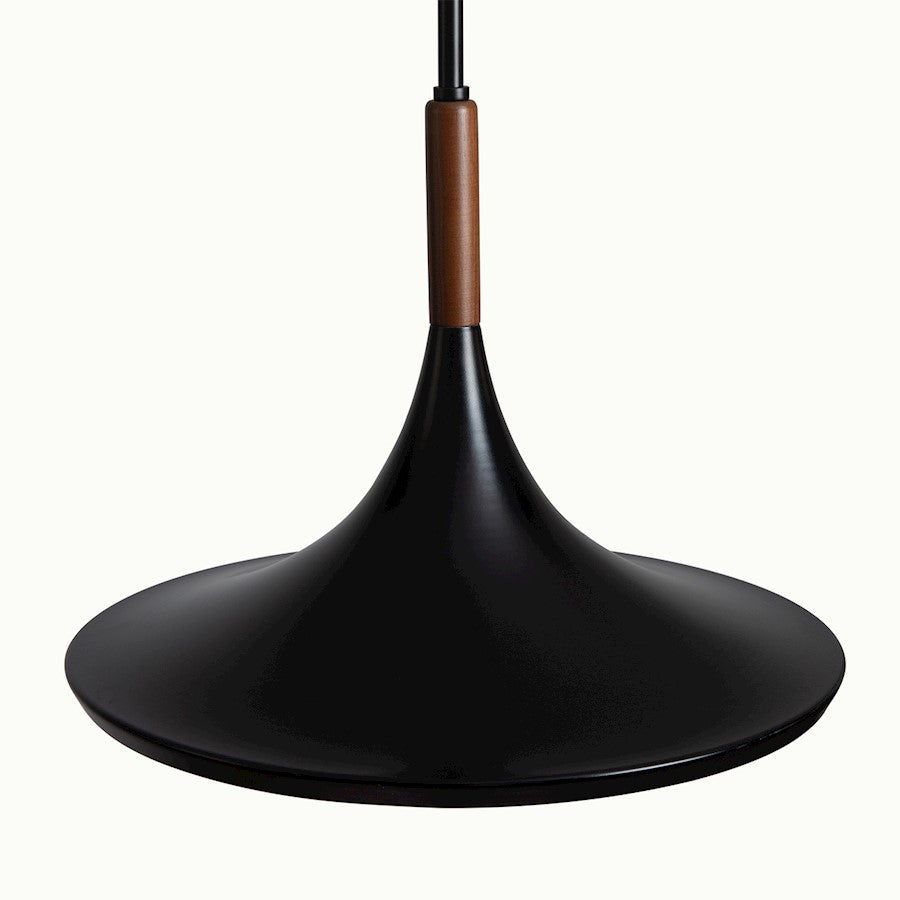 1 Light 13" Pendant, Black