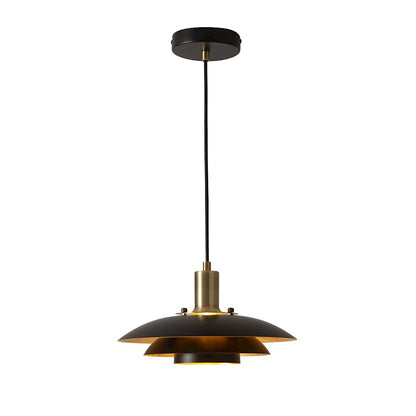 Nova California Rancho Mirage 15in 1-Light Pendant | Mid-Century Modern Matte Black and Weathered Brass Steel | Kitchen Island & | Model 3110824MB
