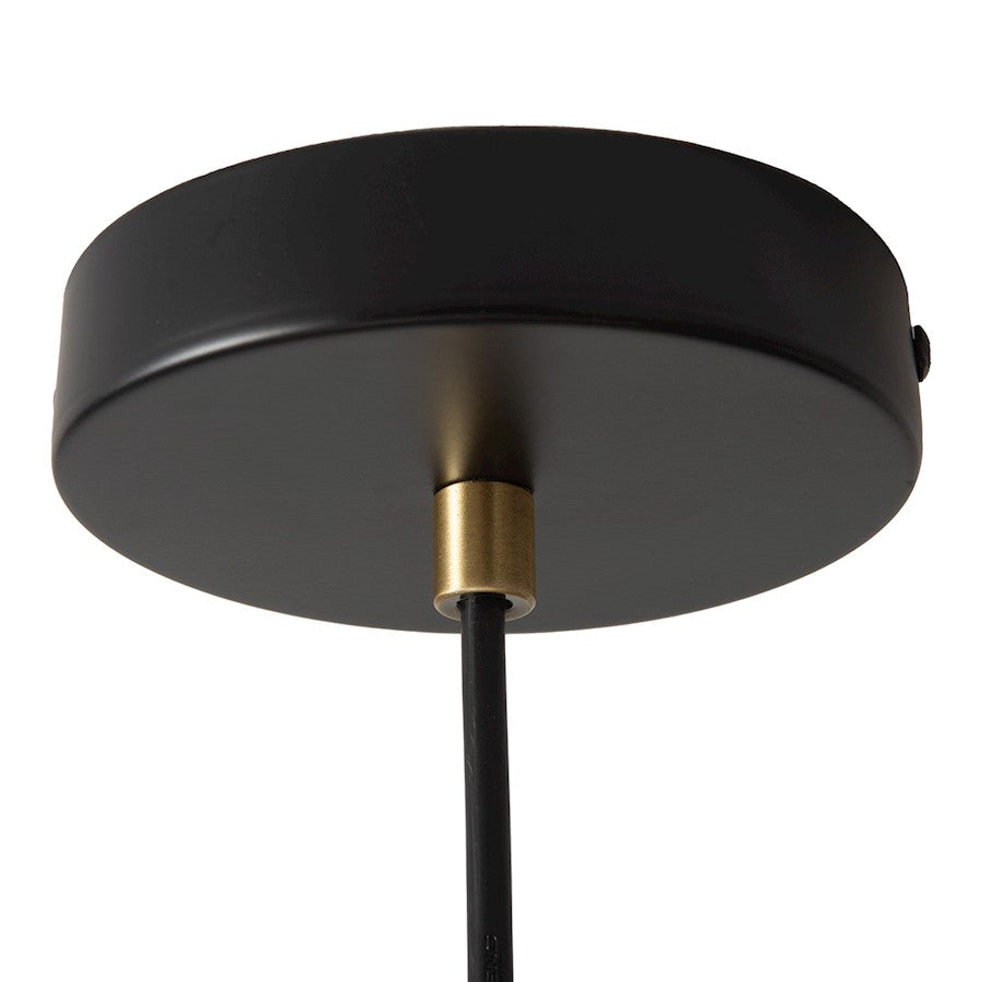 Nova California Rancho Mirage 15in 1-Light Pendant | Mid-Century Modern Matte Black and Weathered Brass Steel | Kitchen Island & | Model 3110824MB