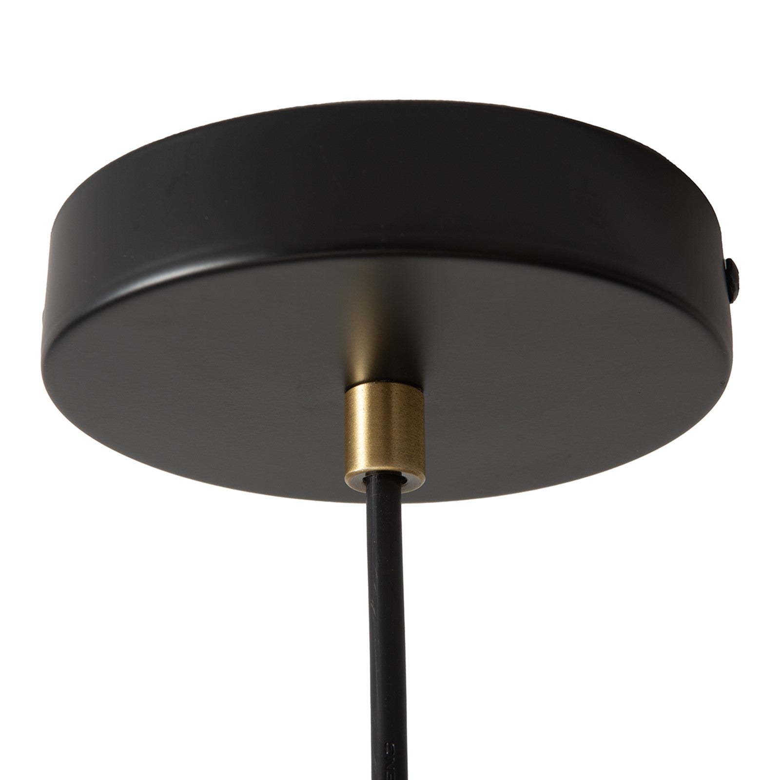 Nova California Rancho Mirage 12in 1-Light Pendant | Mid-Century Modern Weathered Brass and Matte Black Steel with Gold-Leaf Shade | Model 3110824WB