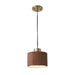 Nova California Tambo 1 Light Pendant, Dark Walnut Wood/Brass/Walnut - 3110832DW