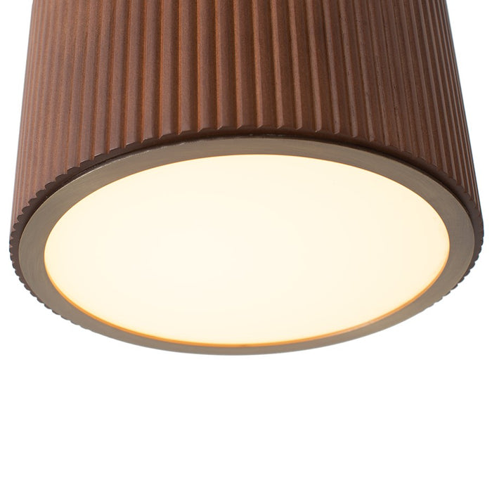 Nova California Tambo 1 Light Pendant, Dark Walnut Wood/Brass/Walnut