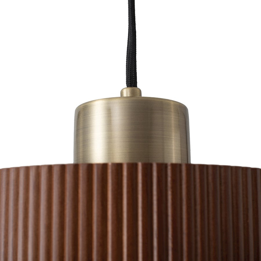 1 Light Pendant, Dark Walnut Wood