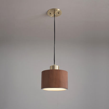 Nova California Tambo 10in 1-Light Pendant | Mid-Century Dark Walnut Wood and Weathered Brass Steel | Kitchen Island & Dining Room | Model 3110832DW