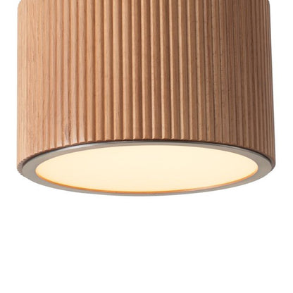 Nova California Tambo 10in 1-Light Pendant | Mid-Century Natural Ash Wood & Weathered Brass with White Linen Shade | Kitchen Island | Model 3110832LW