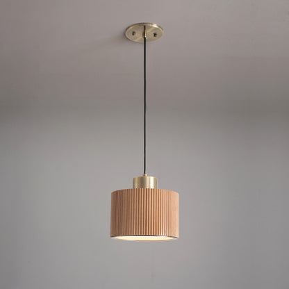 1 Light Pendant, Natural Wood